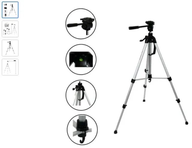 Tripé Universal Telescópico Para Câmera E Celular 1,10m