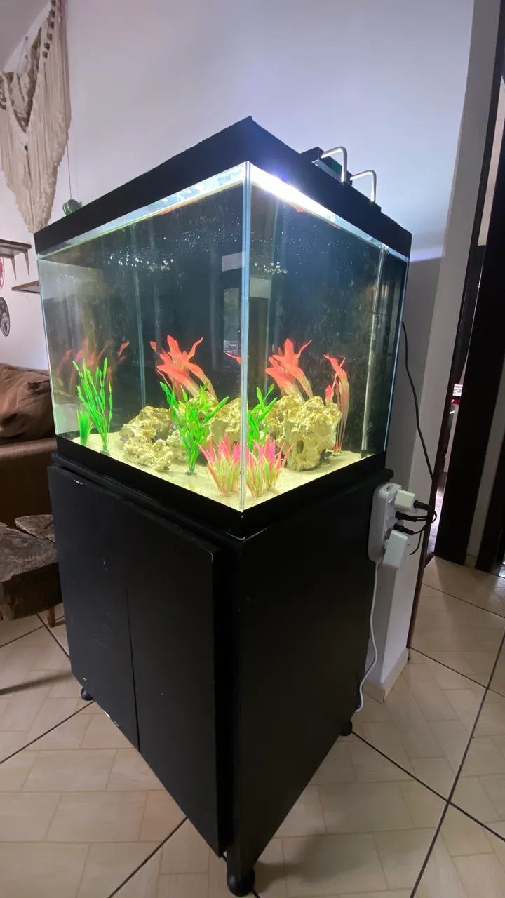 Aquário completo 160 litros - com móvel, filtragem, iluminação e acessórios - Foto 3