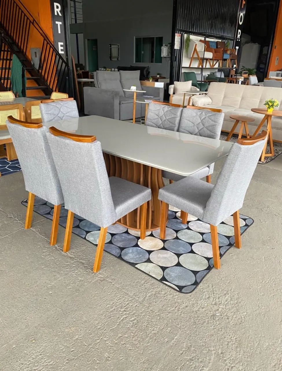 Conjunto de Mesa de Jantar com 6 Cadeiras - Foto 2