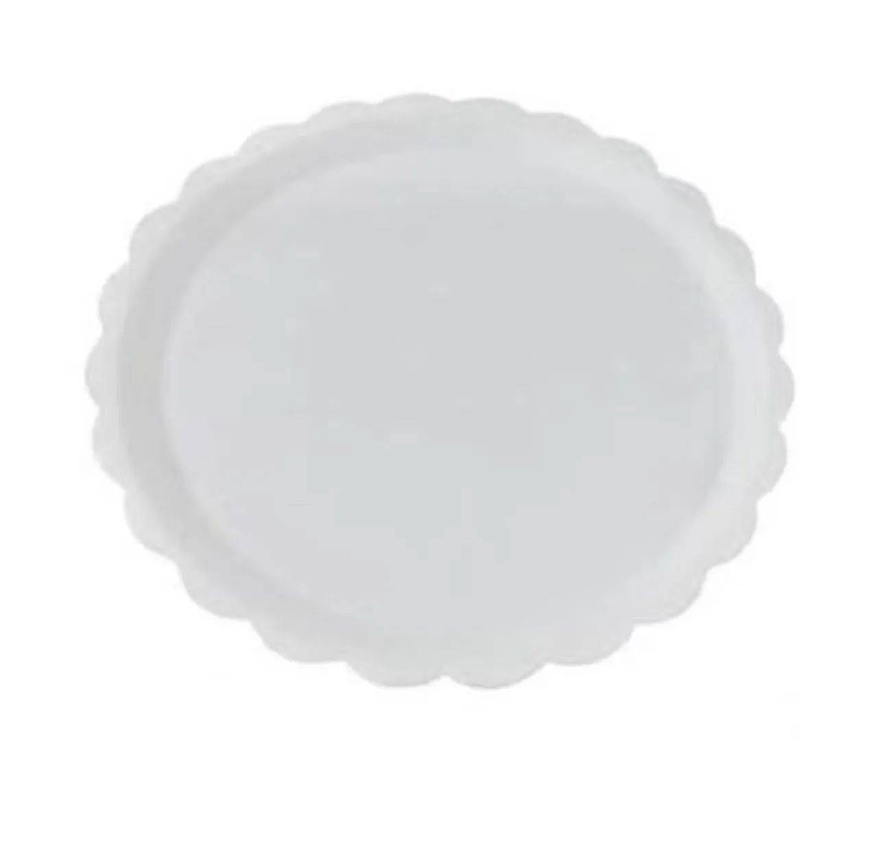 100 pratos de isopor 21 cm com borda ondulado - Nova - Novo