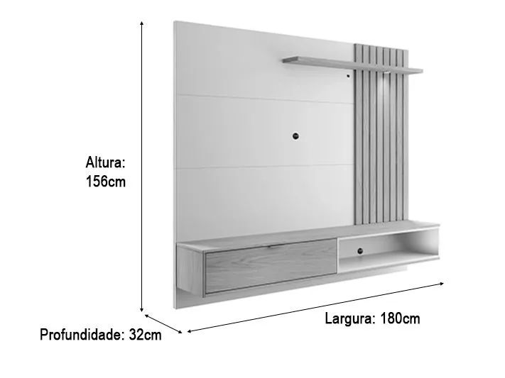 Painel Ripado e Led para TV 65" Largura 180cm - Foto 4
