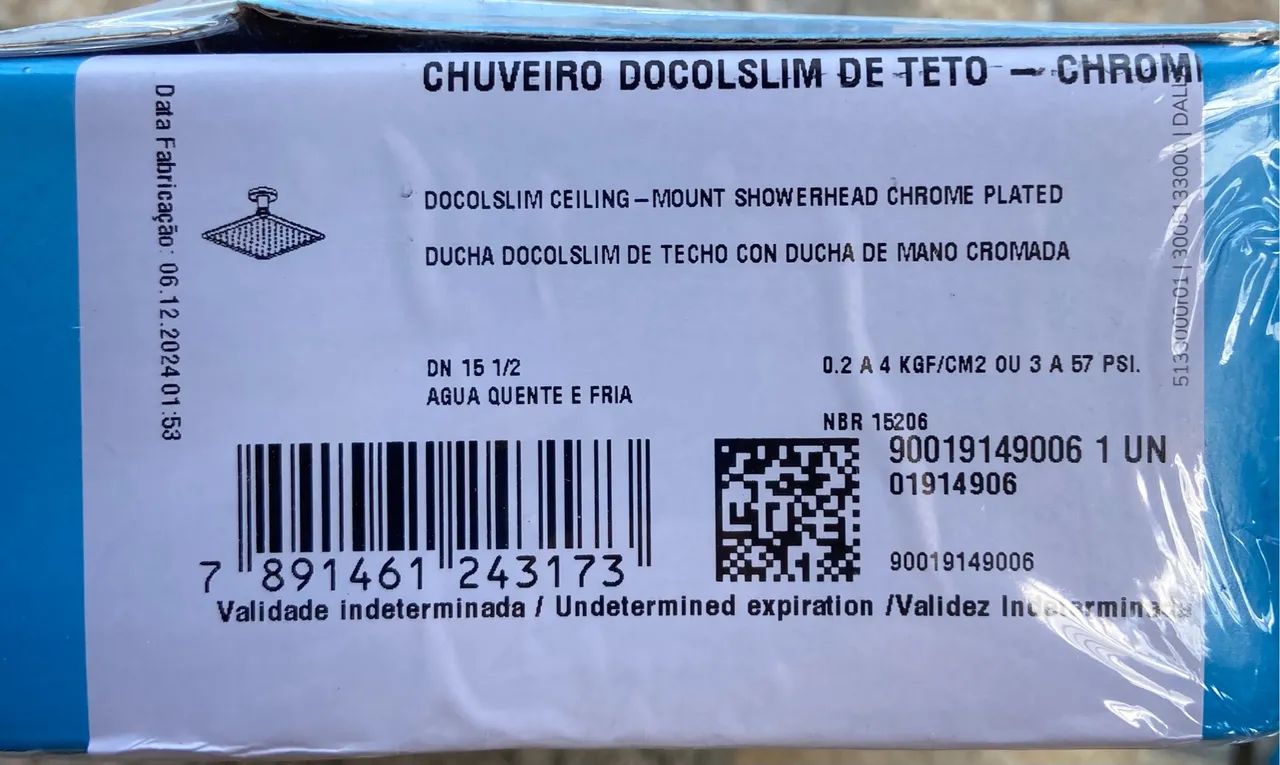 Chuveiro de Teto Docol Slim Cromado