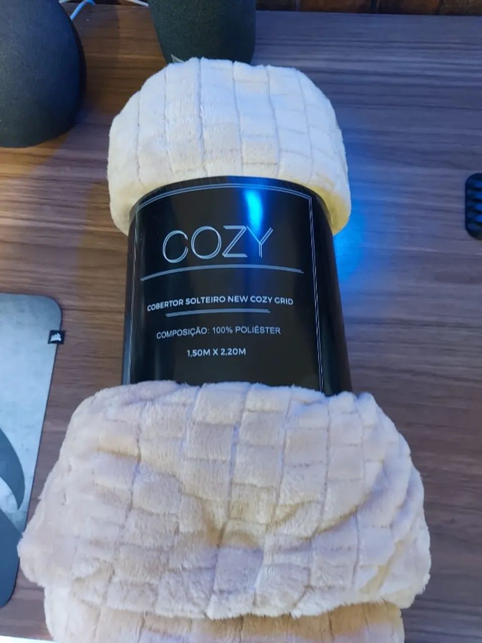 Cobertor de Solteiro New Cozy Grid Amarelo