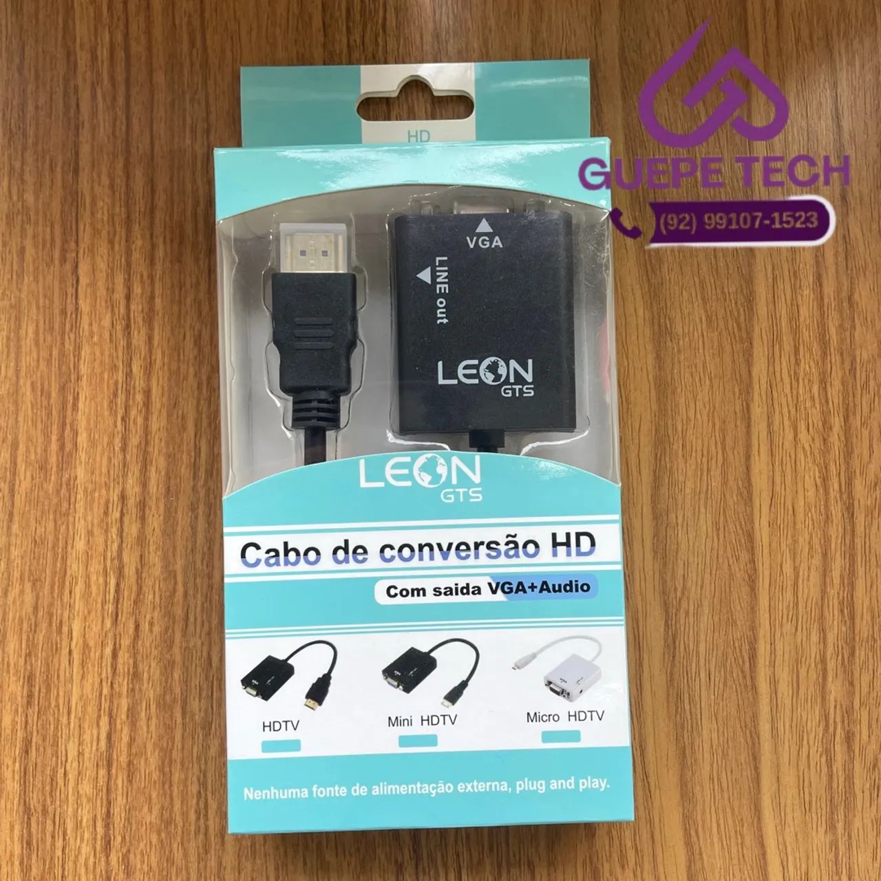 Adaptador Conversor HDMI vs VGA com Saída de Áudio