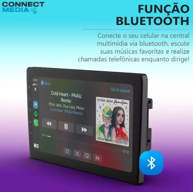 Multimídia Android Connect Faaftech 9Pol. Carplay/ A. Auto Outlander 2003/2013 + Brinde - Foto 4