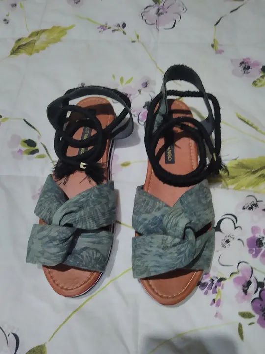 Sandália tecido Verde