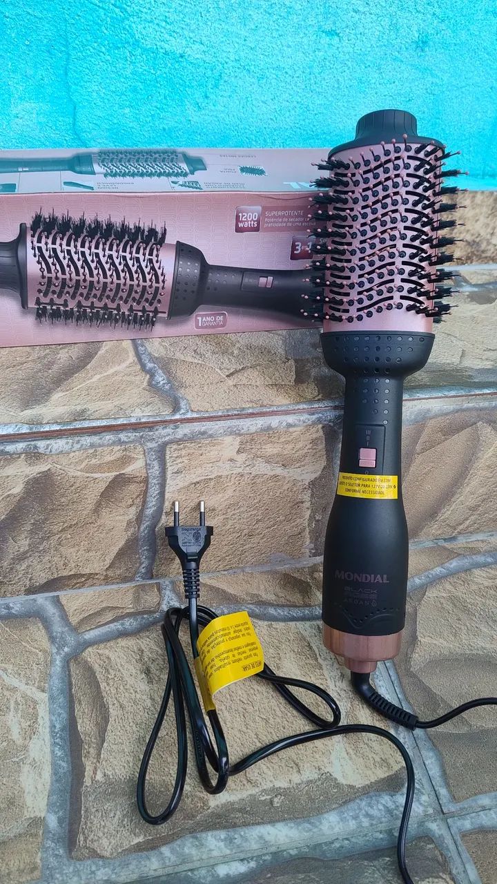 Escova Secadora Bivolt Preto E Rosê (3em1) - Foto 3