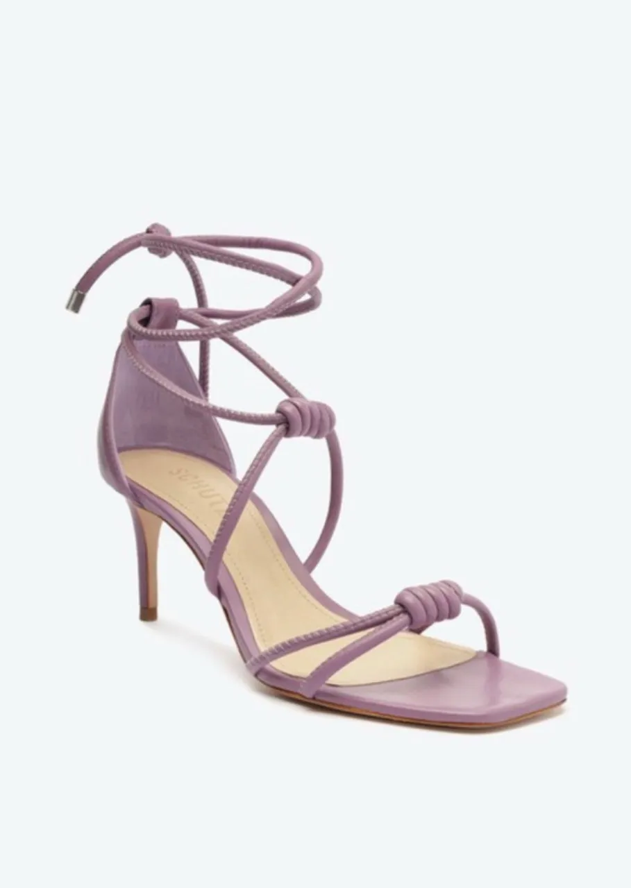 Sandália Schutz Lilás com Amarração Elegante