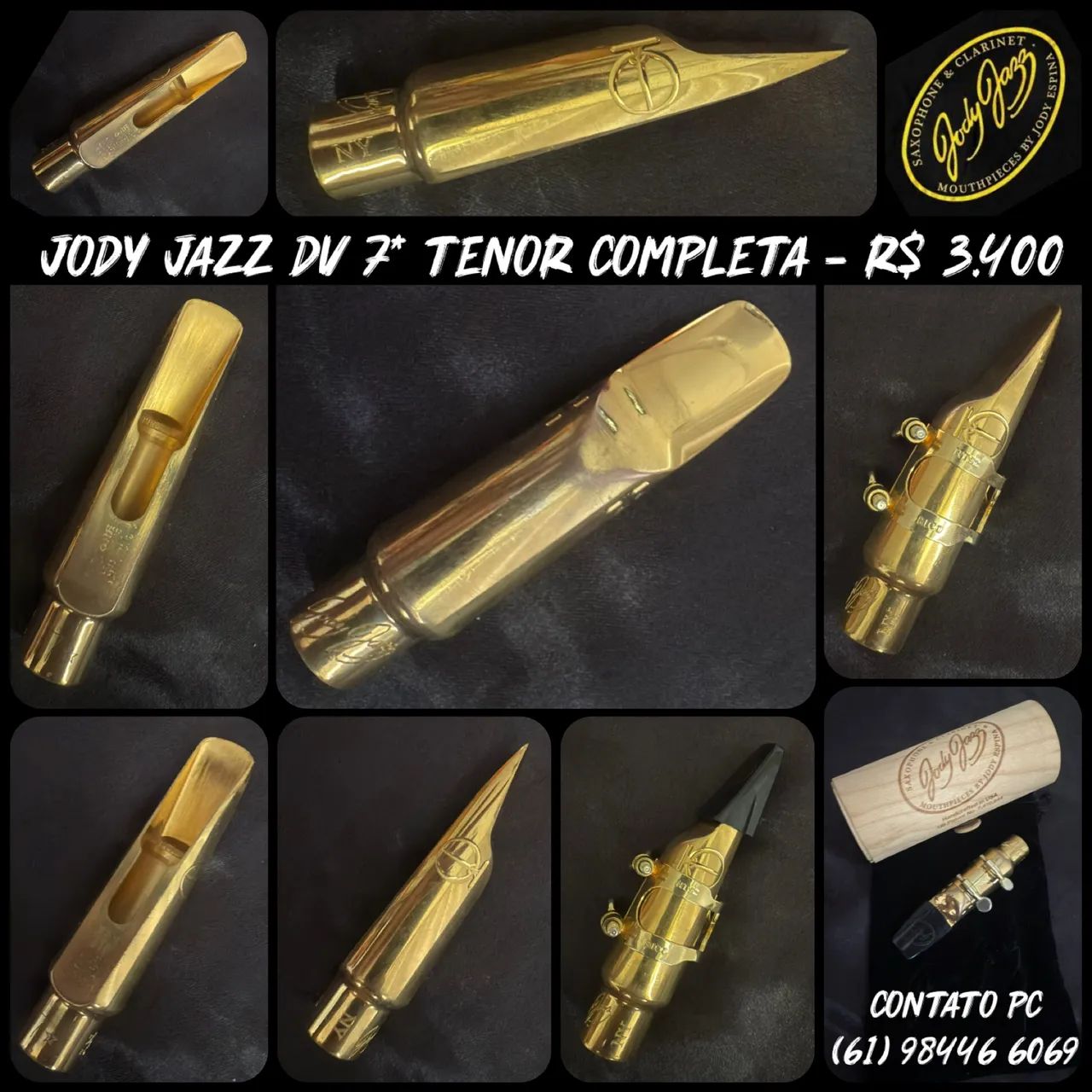 JodyJazz Dv Baritono Sax Bocchino 6, 7, 7, 8, 9, 10 Aperture JodyJazz Dv Baritono Sax Bocchino 6, 7, 7, 8, 9, 10 Aperture
