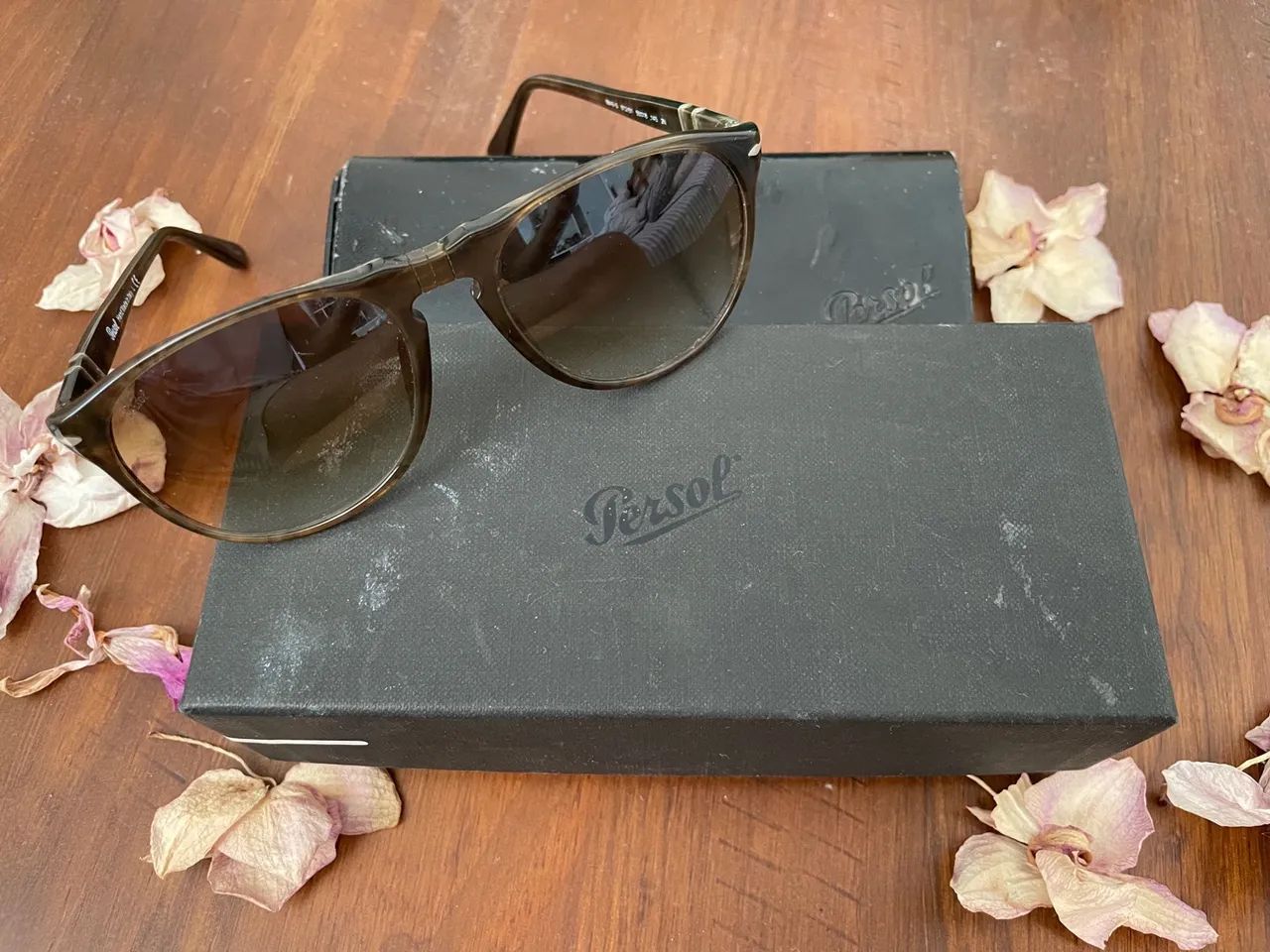 Óculos Italiano Persol po9649s - Cor havanna e lentes de cristal marrom degradê - Foto 3