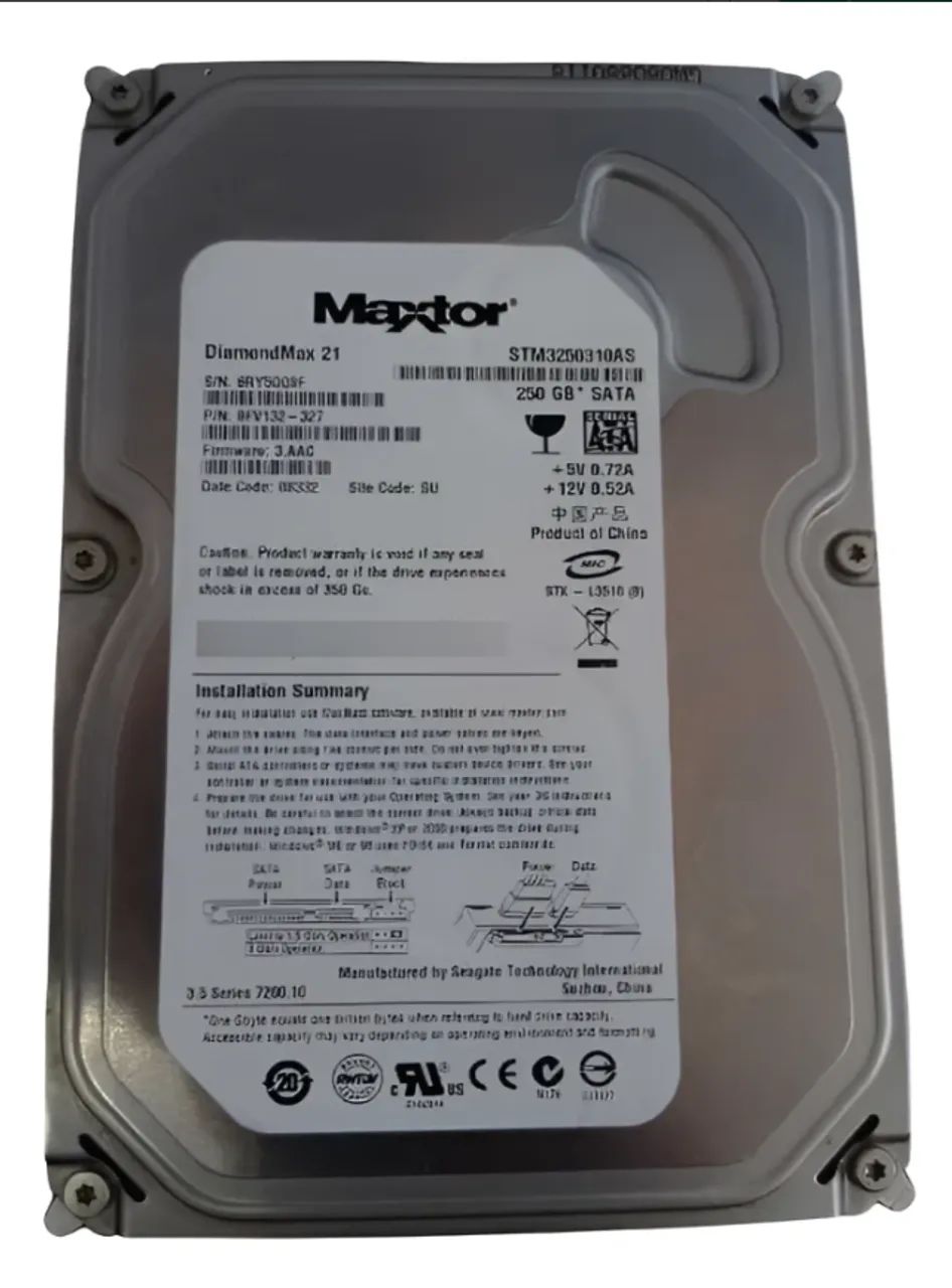 HD Maxtor I 250 Gb I Diamondmax21 I Maxtor I Cinza I Sata - Foto 6