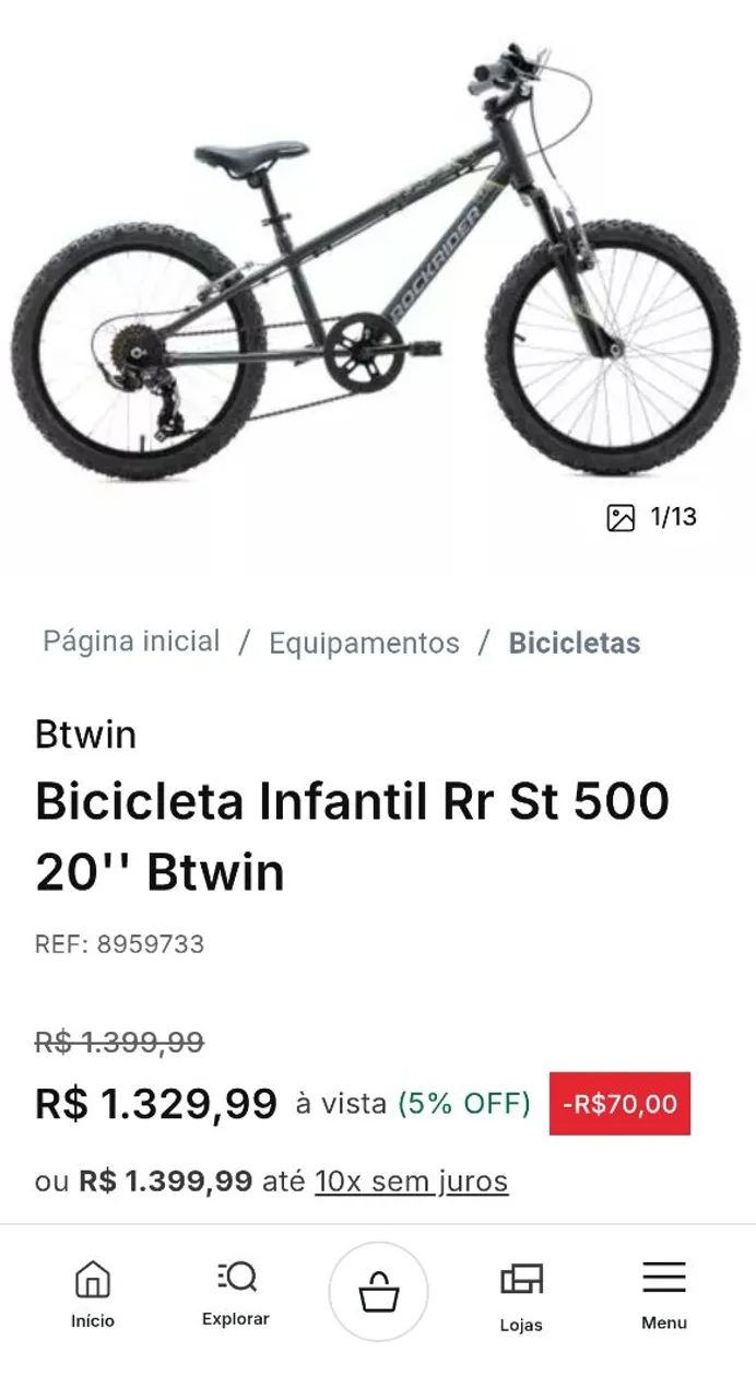 Bicicleta Btwin Rockrider ST500 Aro 20 - Foto 2