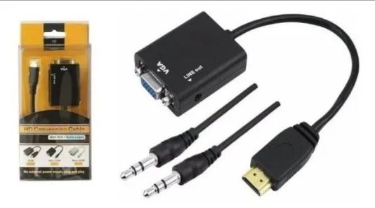 Adaptador Conversor HDMI para VGA com Áudio - Foto 3