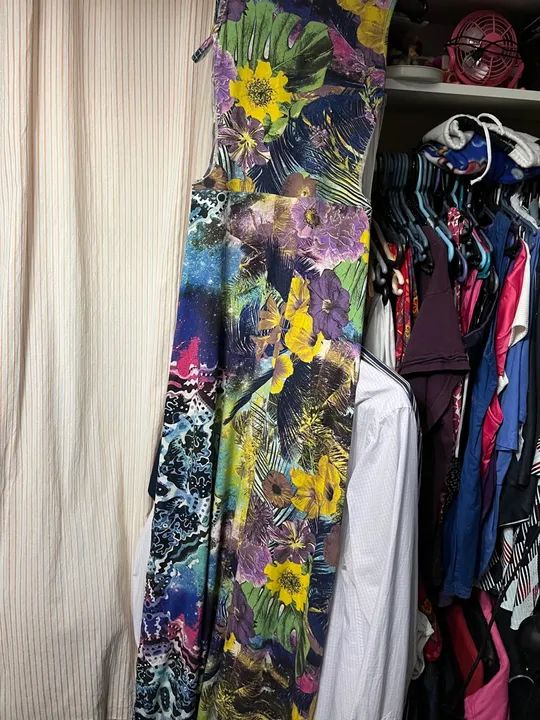 Vestido Longo Floral com Detalhe em Tule - Foto 4