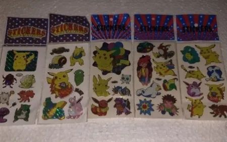 Kit Com 10 Cartelas de Adesivos Pokemon Antigos - Foto 2