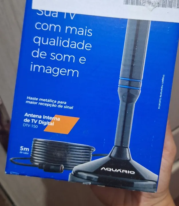 Antena Interna de TV Digital Aquário DTV-150 - 5m de Cabo