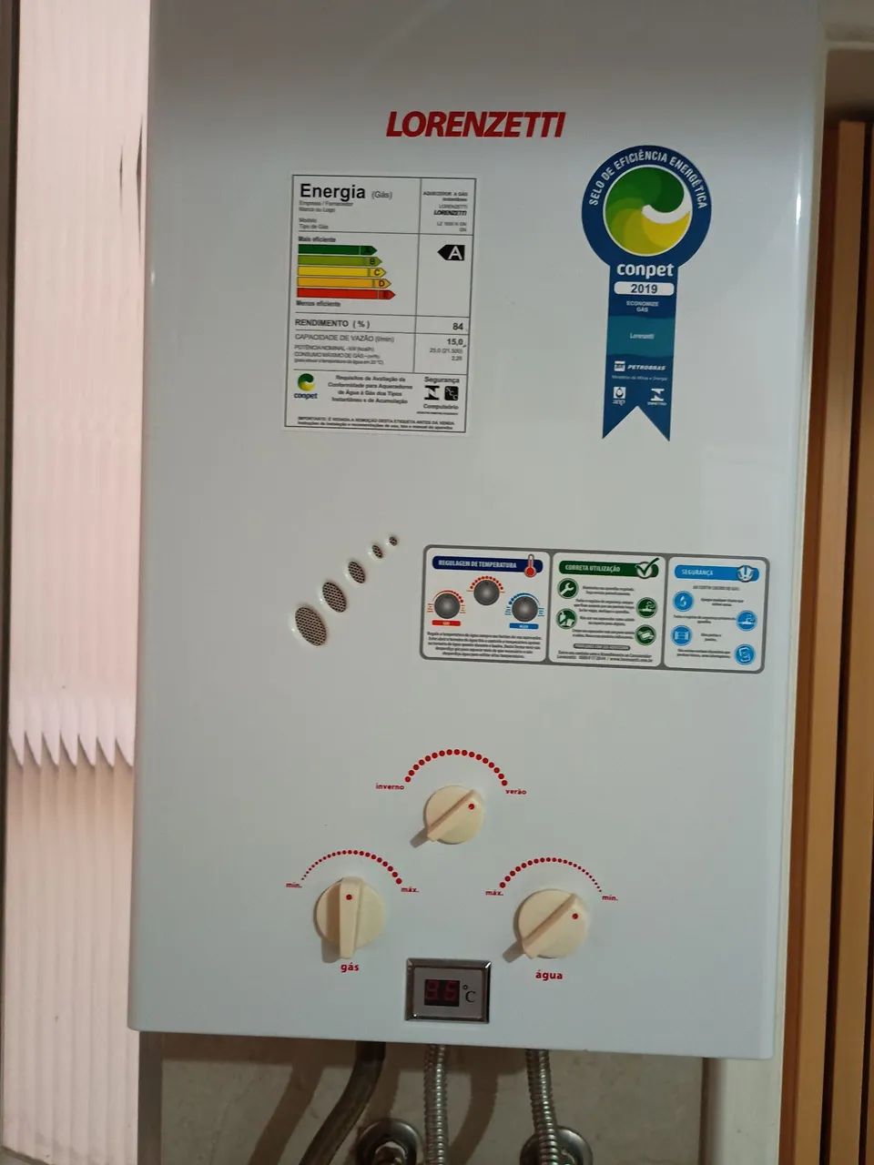 Aquecedor de água  Lorenzetti Lz 1600 GN 