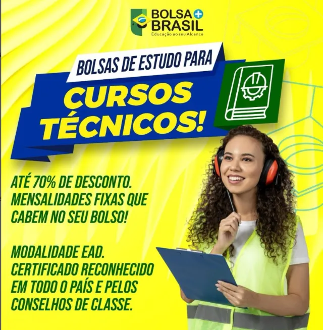 Curso Técnico com Bolsa - Estética, Enfermagem, Radiologia e mais!