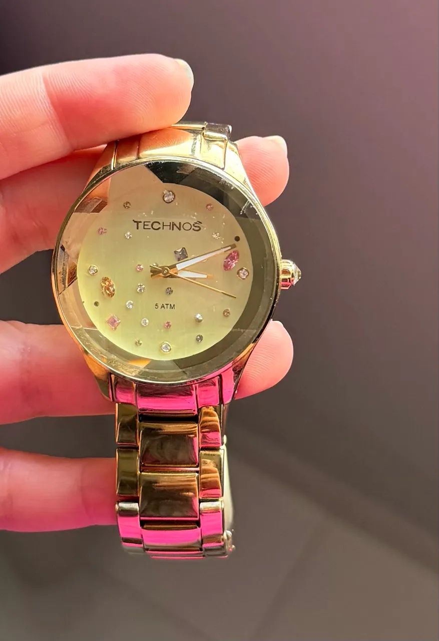 Relógio Technos Crystal Dourado Original - Ref. 2039