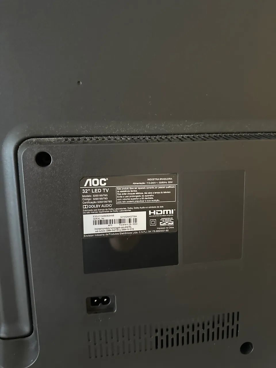 Tv AOC 32 polegadas com defeito