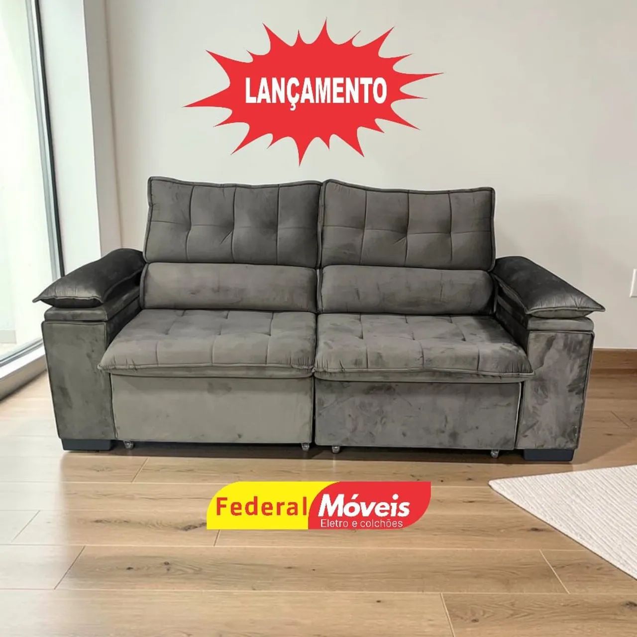 Sofá Reclinável e Retrátil 2,25m Promoção - Entregamos