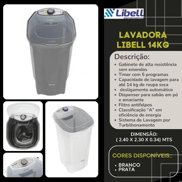 Lavadora Libell Tanquinho 14kg Nova