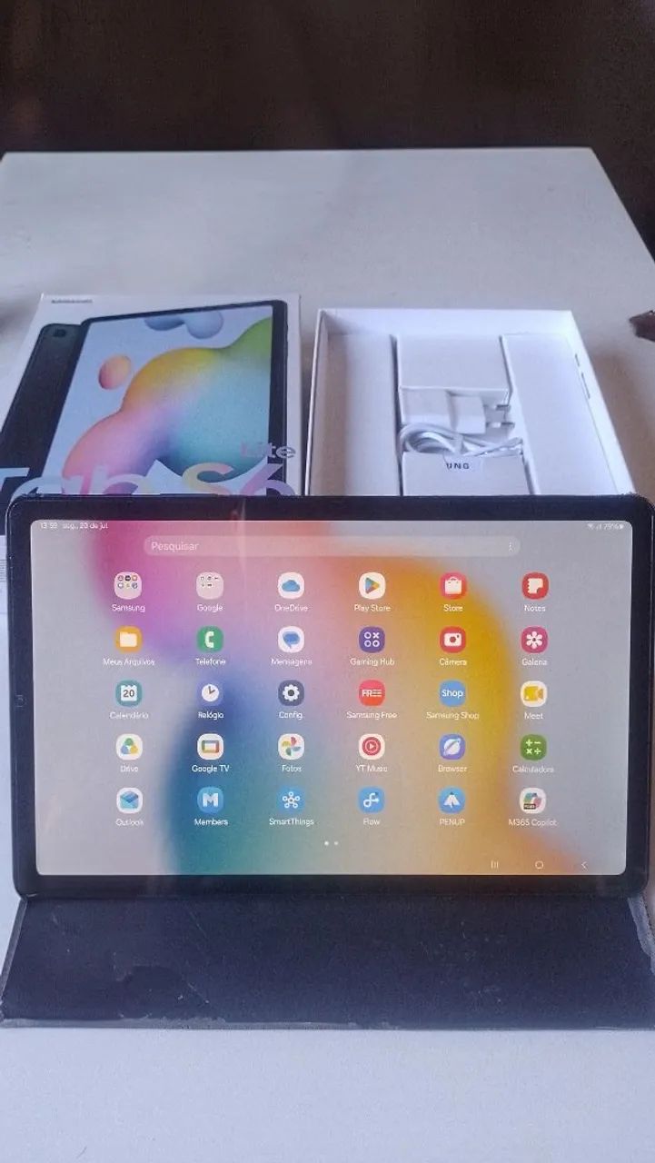 Tablet Samsung S6 Lite 128 Gb, entrada p chip sim celular. - Foto 4
