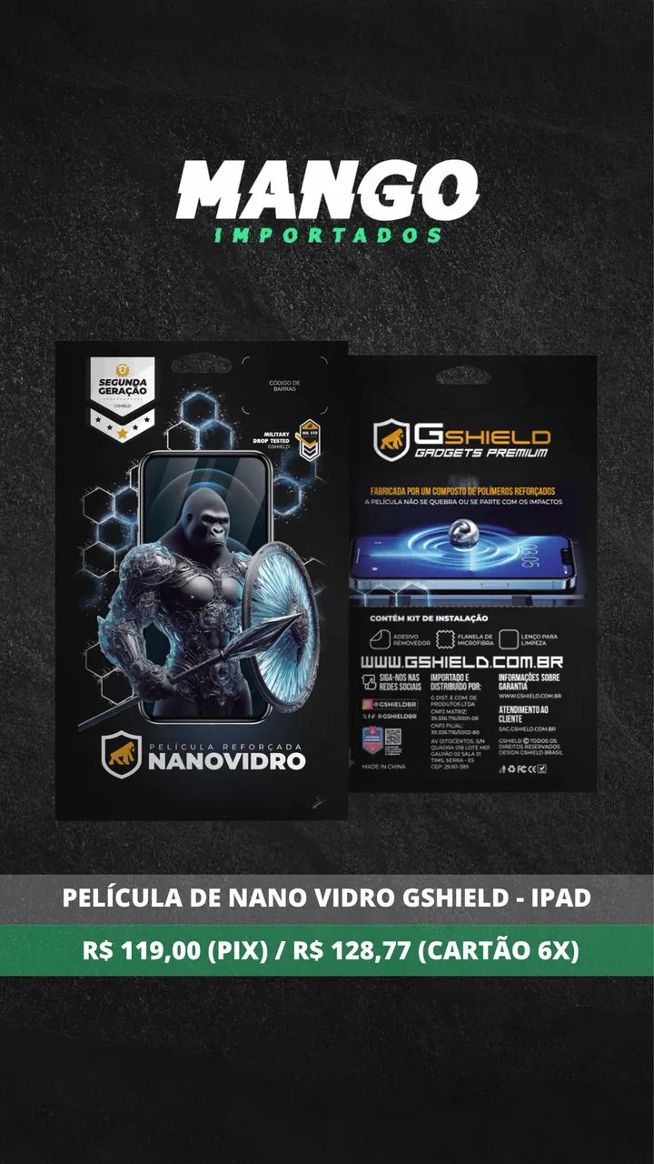 Película de Nano vidro para iPad 10 e 11 - Gshield  - Foto 3