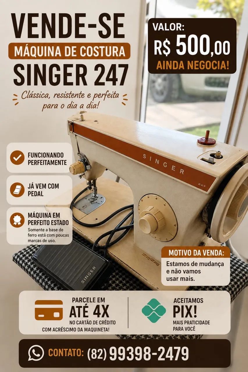 Máquina de Costura Singer 247