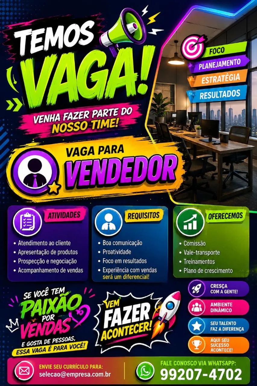 Vaga para vendedor- Call-center