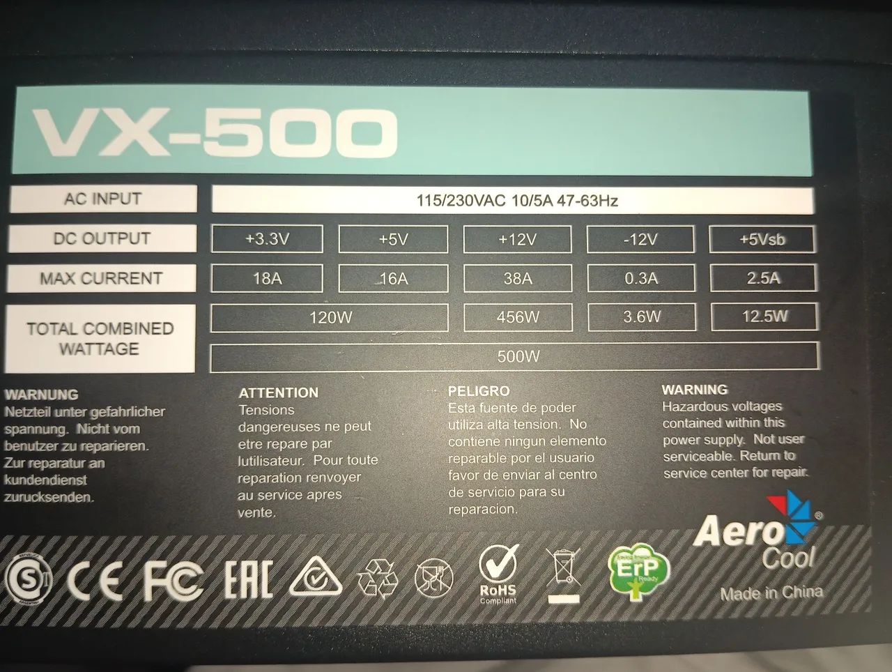 Fonte de Pc 500w aerocool consertada  - Foto 2