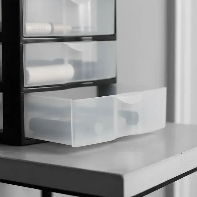 Gaveteiro Plástico De Mesa Modular Com 4 Gavetas - Foto 4