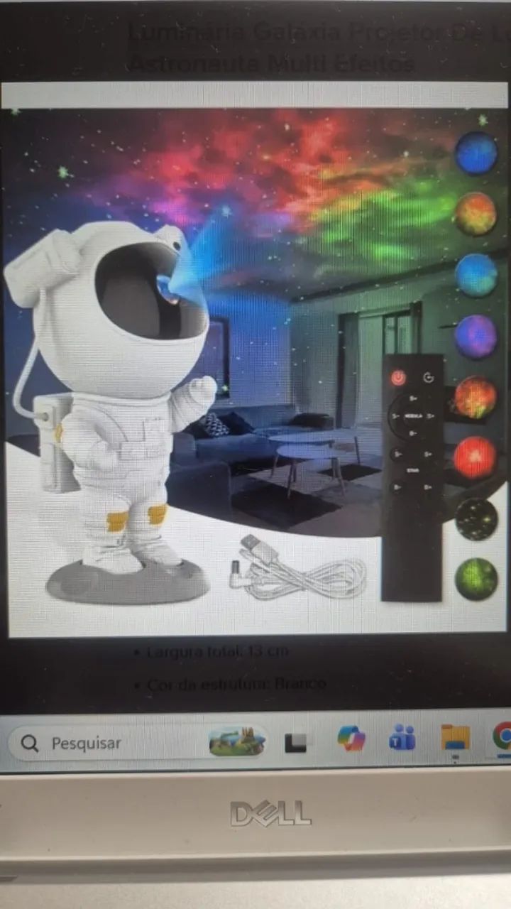 Luminária Galáxia Projetor de Luz Astronauta Multi efeitos - Foto 3