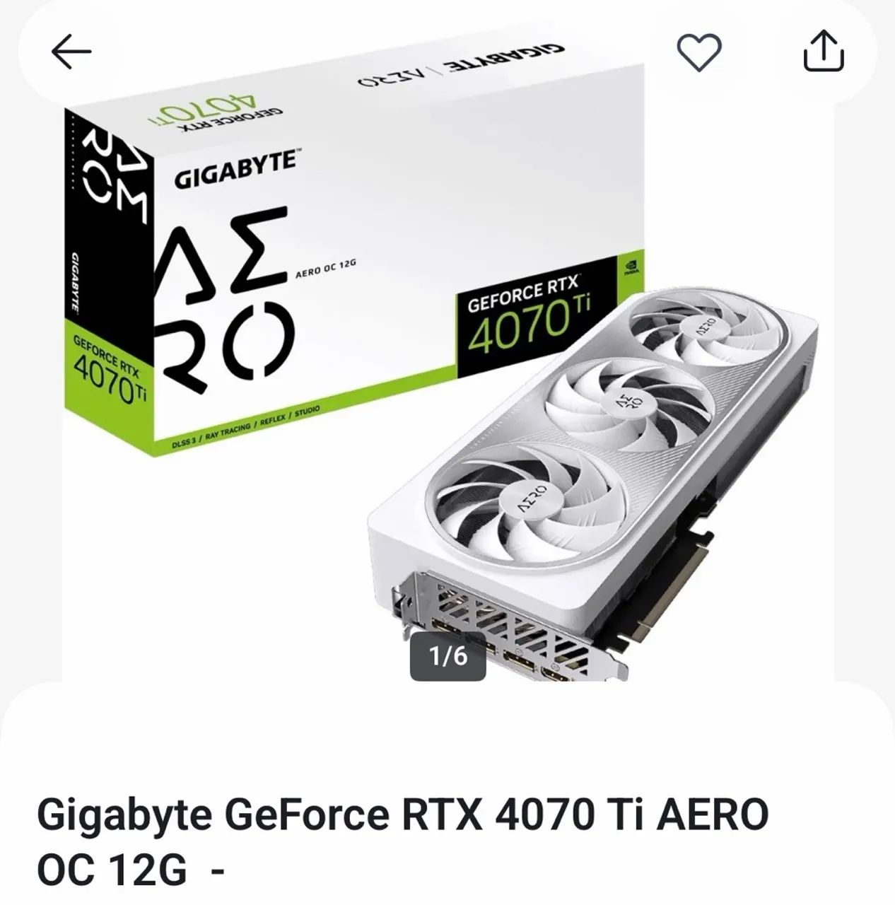 Gigabyte GeForce RTX 4070 Ti AERO OC 12G