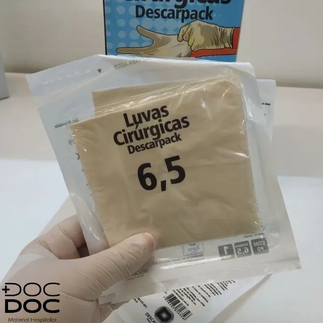 Luva de procedimento Cirúrgico Estéril com Pó Descarpack - Par NOVA LACRADA