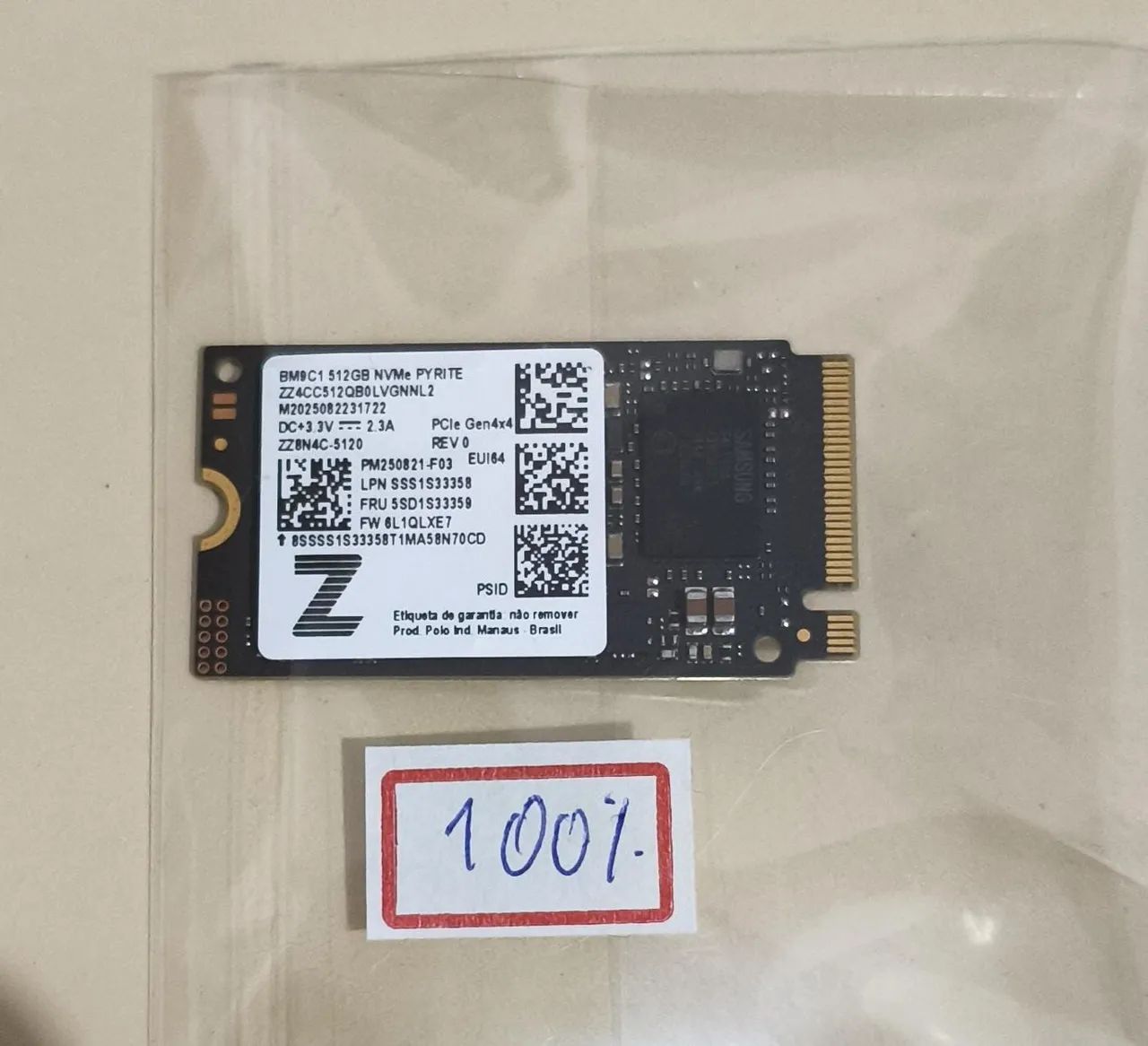 SSD Samsung 512GB 100% de Saúde