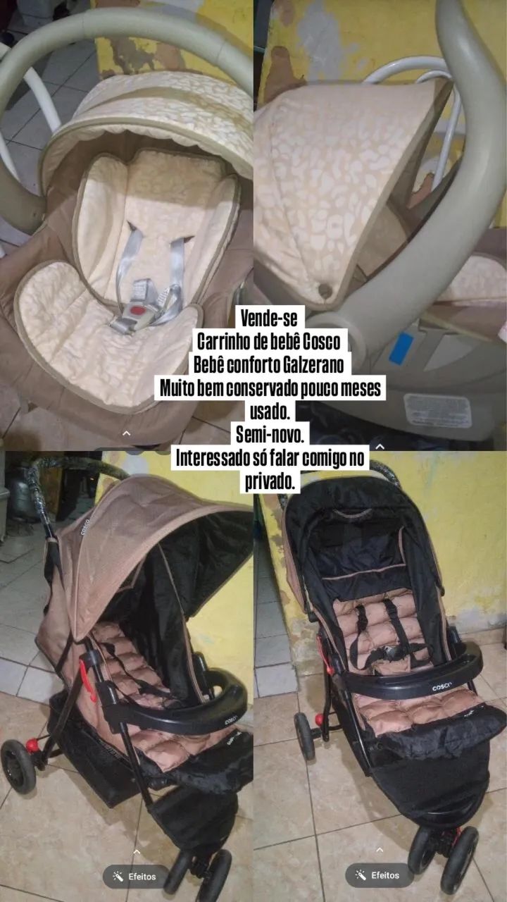 Vendo carrinho de bebê e bebê conforto 
