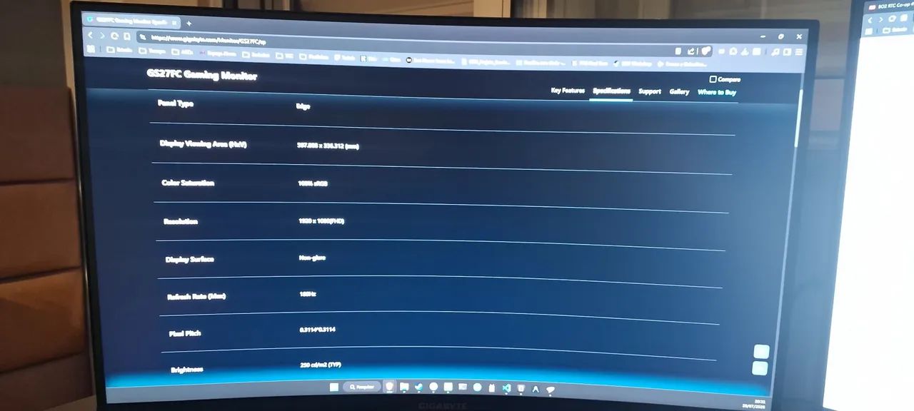 Monitor gigabyte 27' curvo full hd 180hz - Foto 2