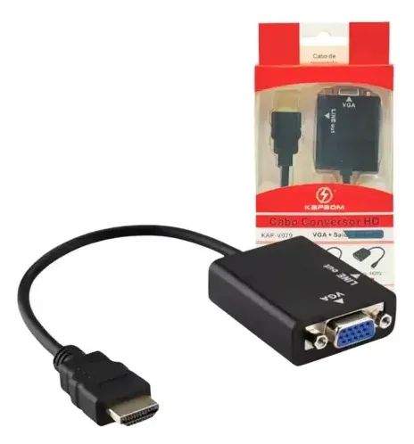 Cabo Adaptador Hdmi X Vga Com P2 Kap-v079 - Foto 3