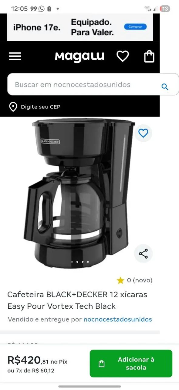 Cafeteira digital elétrica Back&Decker 110v - Foto 5