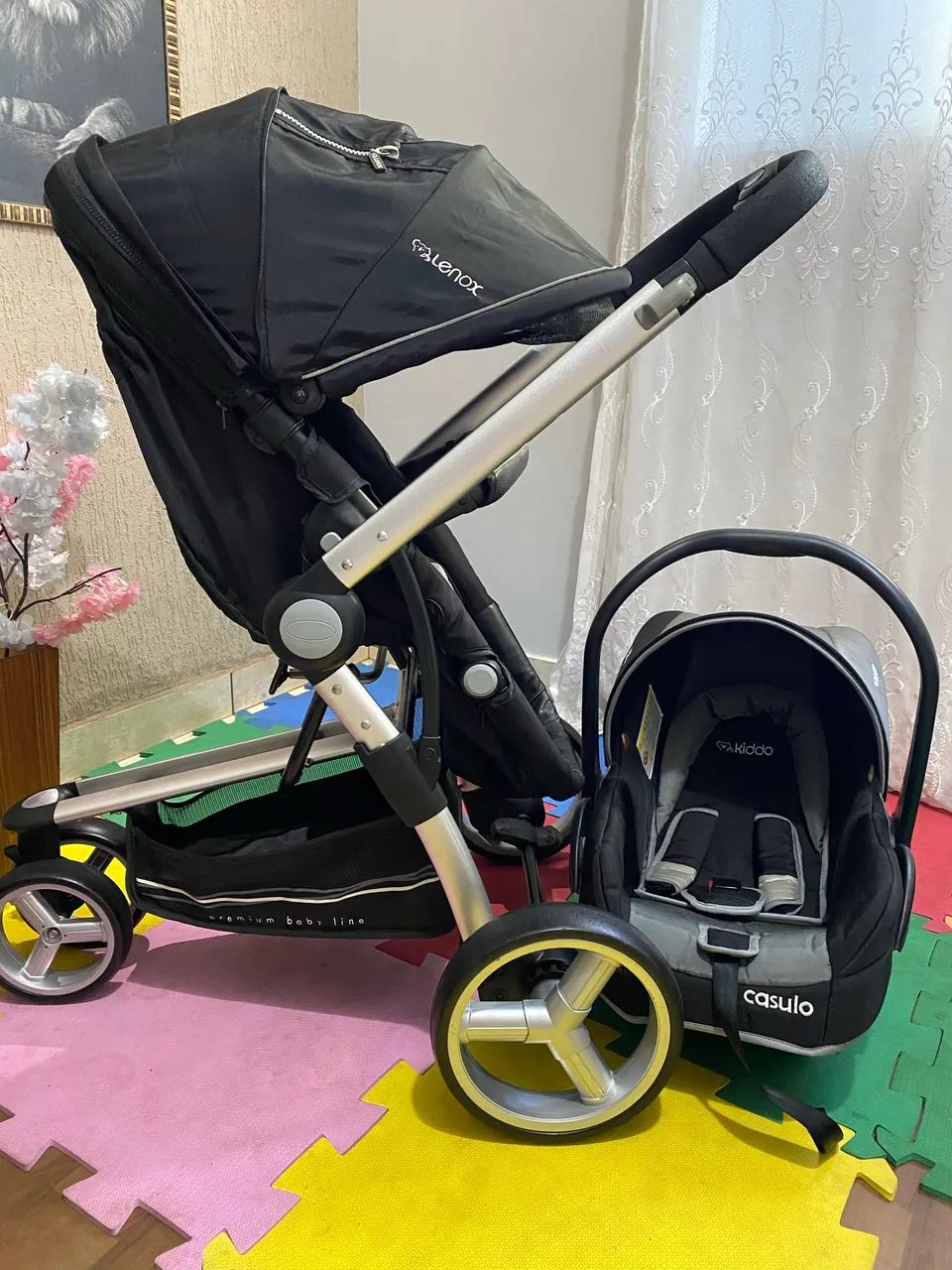 Carrinho kiddo com bebê conforto  - Foto 4