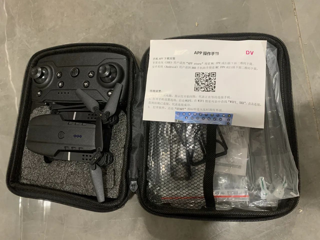 Drone com câmera e controle