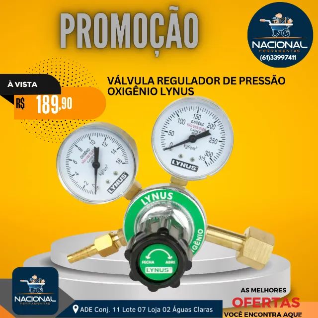 Regulador de Pressão Oxigênio LYNUS - Solda e Corte