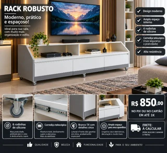 RACK TV, MOSTRUÁRIO LOJAS.