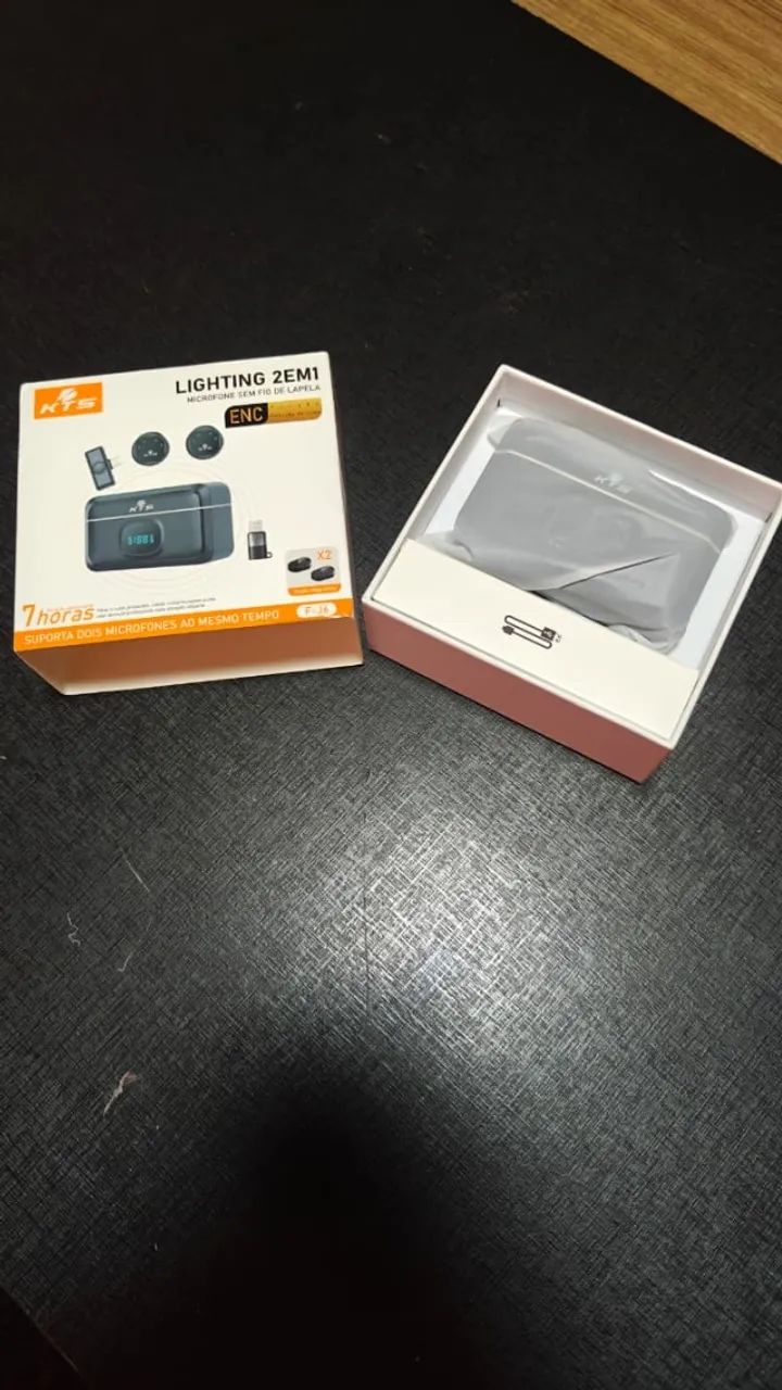 Microfone de Lapela Duplo Sem Fio Magnético - Foto 2