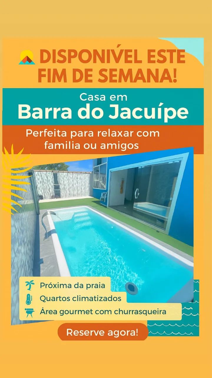 Casa em barra de jacuipe 450 o dia exceto feriado