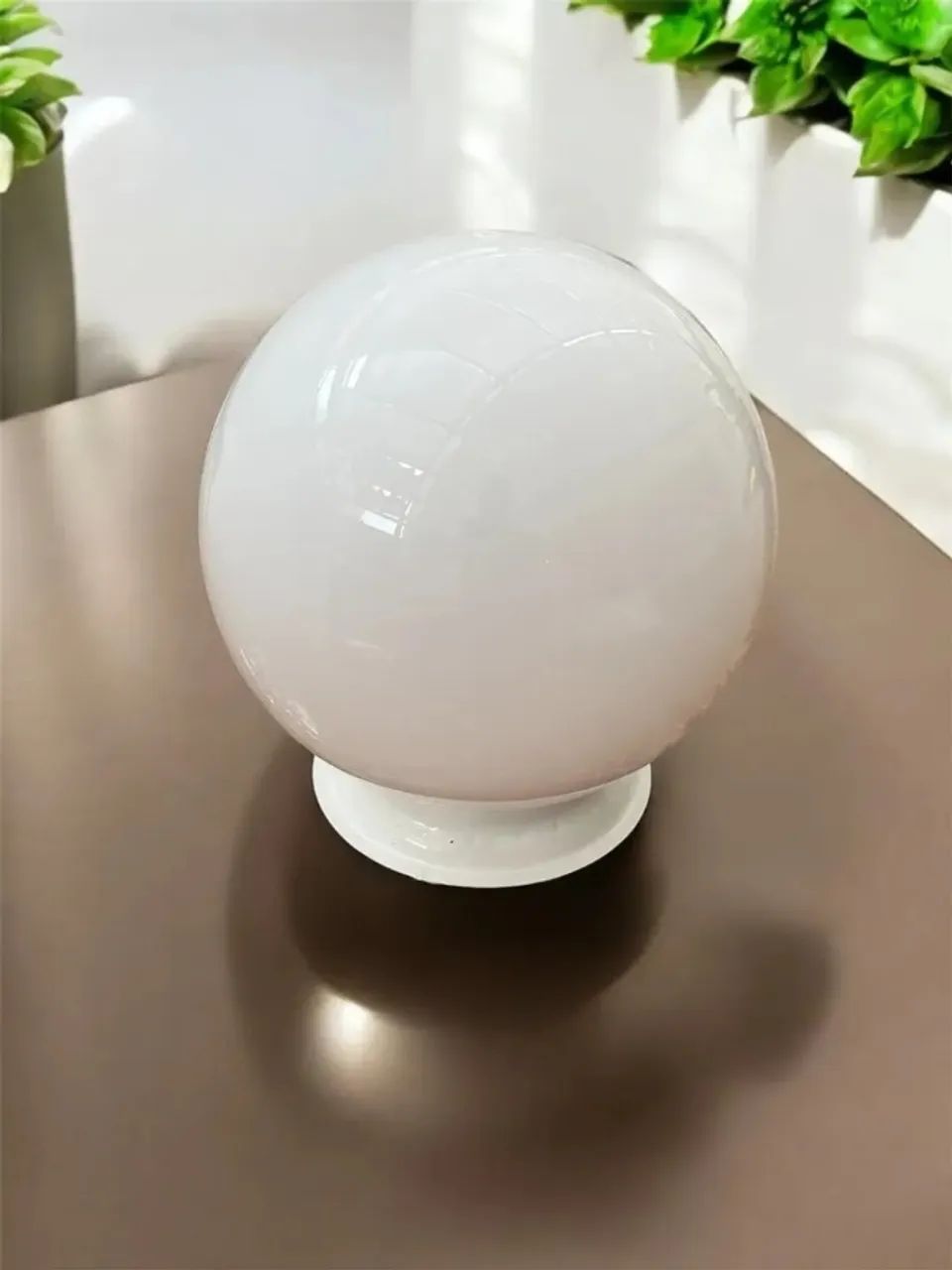 Globo Acrilico Leitoso 10cm Boca - Sem Colar e sem Lâmpada