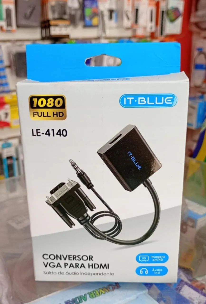 Conversor VGA Para HDMI Com Áudio Full HD 1080p - Novo