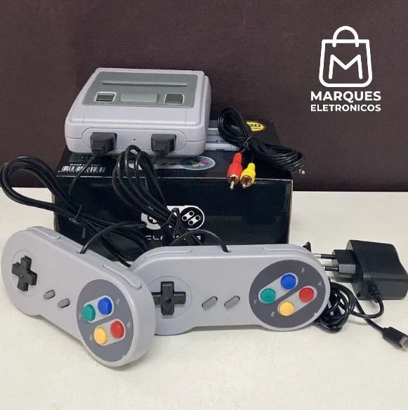VÍDEO GAME RETRÔ CLÁSSICO 620 JOGOS 8-BITS COM 2 CONTROLES 
