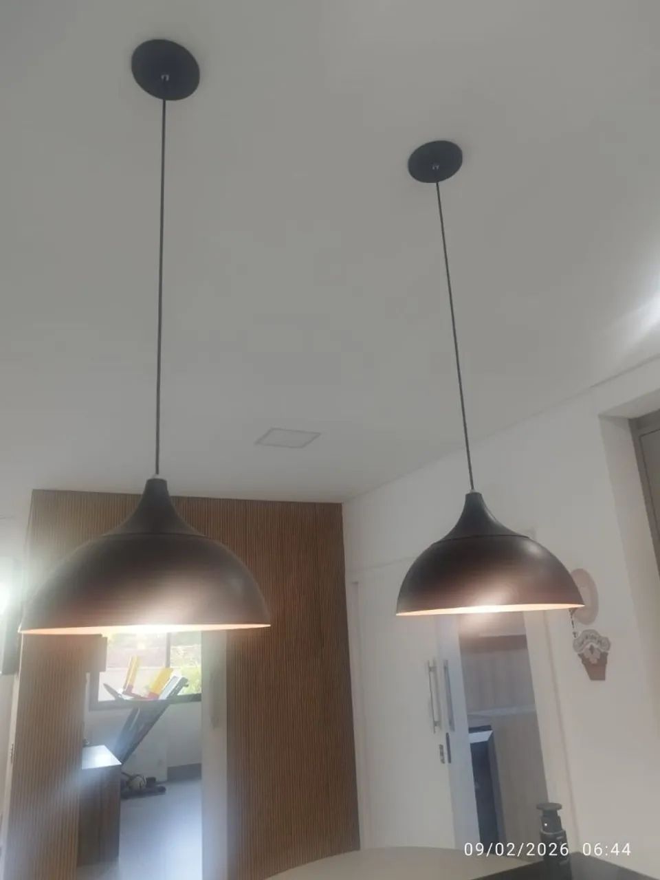 4 Pendentes de alumínio preto/cobre